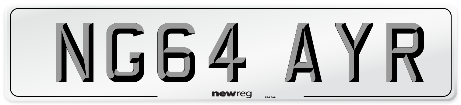 NG64 AYR Number Plate from New Reg